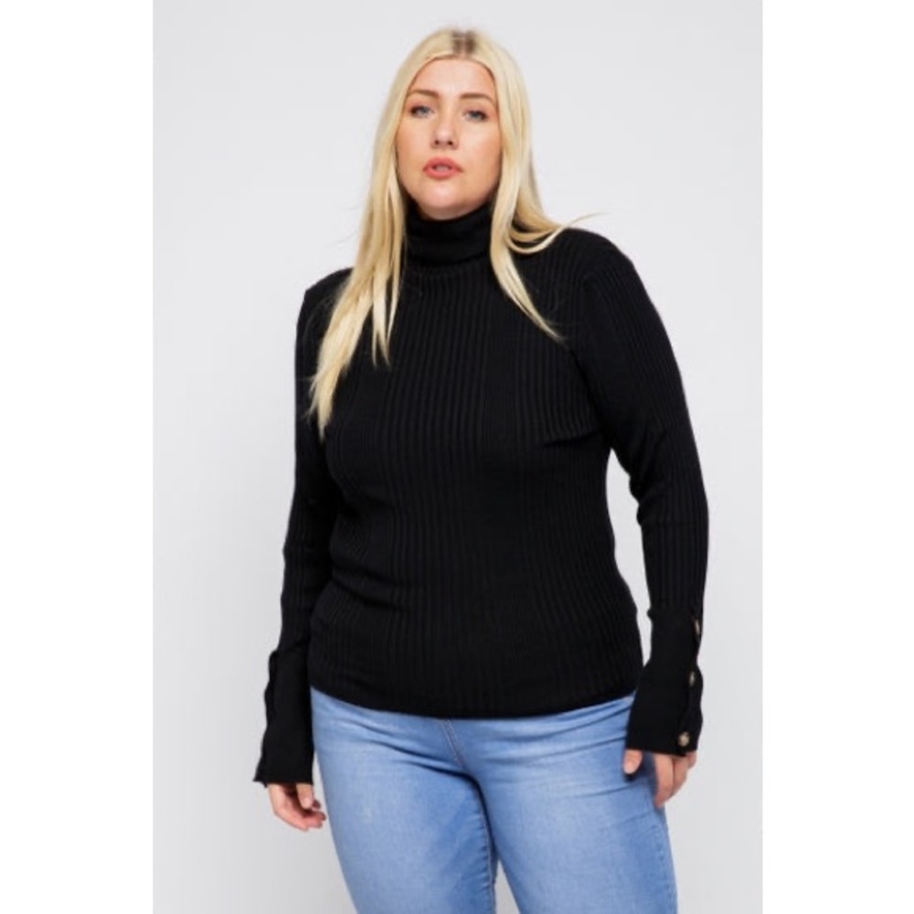 Long Sleeve Black Turtleneck Sweater